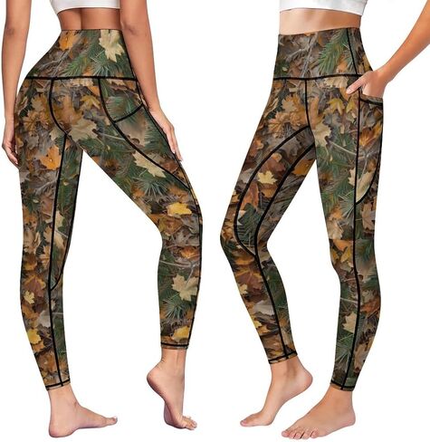 Leggings with 2 Pockets for Women High Waist Tummy Control Workout Running Yoga Pants in Saudi Arabia