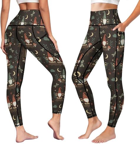 Leggings with 2 Pockets for Women High Waist Tummy Control Workout Running Yoga Pants in Saudi Arabia