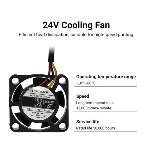 ELVES Hi Heat Break Axial Fan أجزاء الطابعة ثلاثية الأبعاد 2510 Axial Fan_24V_13000_L30 ملحقات الطابعة ثلاثية الأبعاد in Kuwait