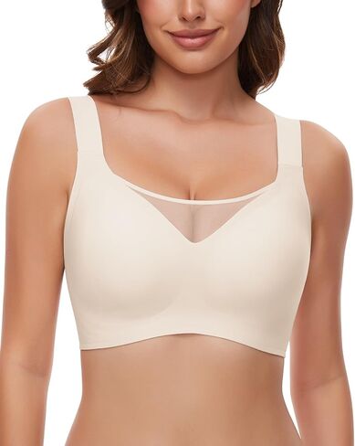 WOWENY Wireless Minimizer Bras for Women Comfortable Full Coverage Padded Bralettes Push Up Smoothing Bra in Saudi Arabia