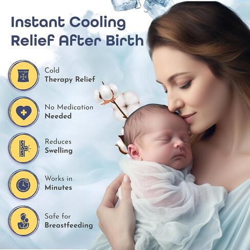 First Days Maternity - 2-in-1 Instant Perineal Cold Packs for Postpartum - Cooling, Absorbent, Disposable - Ideal for Hospital Bag - New Mom Maternity Pad Essentials (12) in Saudi Arabia