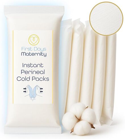 First Days Maternity - 2-in-1 Instant Perineal Cold Packs for Postpartum - Cooling, Absorbent, Disposable - Ideal for Hospital Bag - New Mom Maternity Pad Essentials (12) in Saudi Arabia
