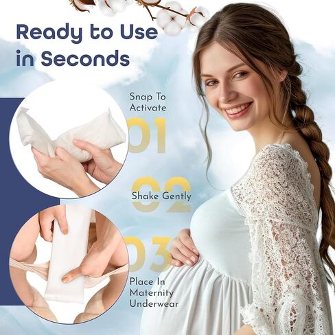 First Days Maternity - 2-in-1 Instant Perineal Cold Packs for Postpartum - Cooling, Absorbent, Disposable - Ideal for Hospital Bag - New Mom Maternity Pad Essentials (12) in Saudi Arabia