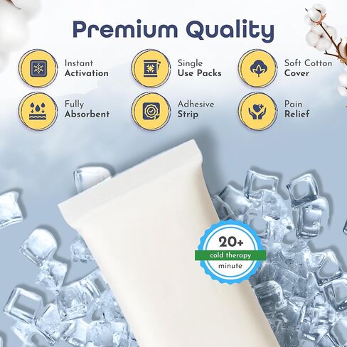 First Days Maternity - 2-in-1 Instant Perineal Cold Packs for Postpartum - Cooling, Absorbent, Disposable - Ideal for Hospital Bag - New Mom Maternity Pad Essentials (12) in Saudi Arabia