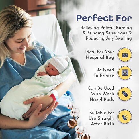 First Days Maternity - 2-in-1 Instant Perineal Cold Packs for Postpartum - Cooling, Absorbent, Disposable - Ideal for Hospital Bag - New Mom Maternity Pad Essentials (12) in Saudi Arabia