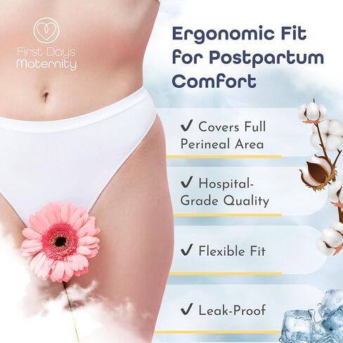 First Days Maternity - 2-in-1 Instant Perineal Cold Packs for Postpartum - Cooling, Absorbent, Disposable - Ideal for Hospital Bag - New Mom Maternity Pad Essentials (12) in Saudi Arabia