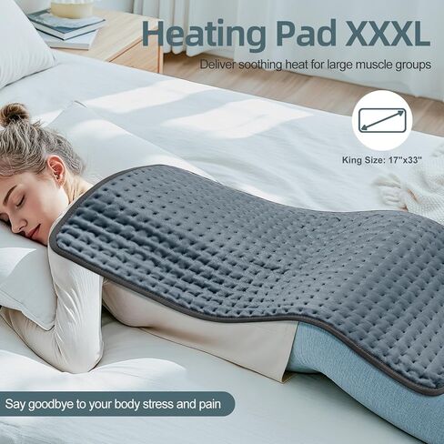 17"x33" Heating Pad for Back Pain, Heat Pads for Women, XXXL Heated Pad for Neck/Shoulders/Legs/Knees/Feet/Cramps, Birthday Mothers Day Gifts for Mom Wife Grandma Her Sister, 6 Heat Settings, Auto-Off in Saudi Arabia