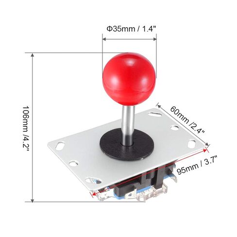 uxcell Joystick Control Stick Rocker Switch 4 Way Red Ball Top Handle DIY Parts Classic Arcade Game Fighting Competition 4NO Momentary in Saudi Arabia