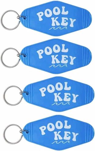 Lemua 4pcs Pool Key Chains Black Plastic Motel Keychains for Pool Keys Bulk in Saudi Arabia