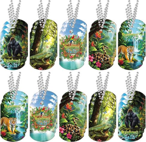 Roowest 30 Pcs Rainforest Falls 2026 Tag Decorations Exploring The Nature of God Necklaces Bulk with 24" Aluminum Safety Chains Vbs Jesus Vacation Bible School Supplies Christian Gift in Saudi Arabia