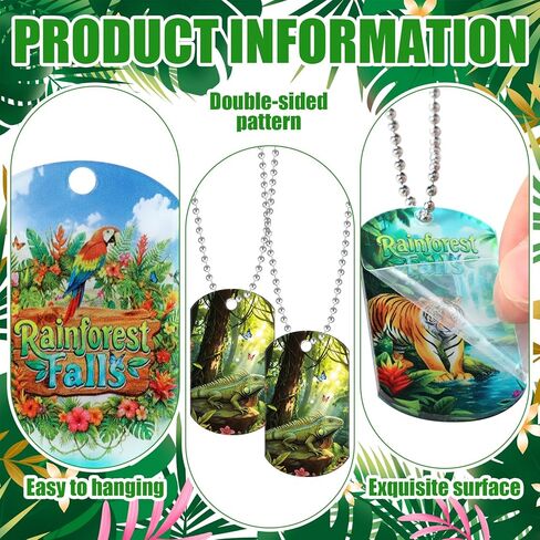 Roowest 30 Pcs Rainforest Falls 2026 Tag Decorations Exploring The Nature of God Necklaces Bulk with 24" Aluminum Safety Chains Vbs Jesus Vacation Bible School Supplies Christian Gift in Saudi Arabia