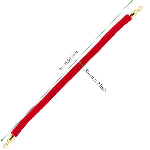 4 Pack 5 Feet Red Velvet Stanchion Rope, Crowd Control Rope Barrier with Gold Plated Hook, Stanchion Queue Barrier Rope for Movie Theaters, Grand Openings,Hotels Carpet in Saudi Arabia