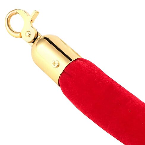 4 Pack 5 Feet Red Velvet Stanchion Rope, Crowd Control Rope Barrier with Gold Plated Hook, Stanchion Queue Barrier Rope for Movie Theaters, Grand Openings,Hotels Carpet in Saudi Arabia