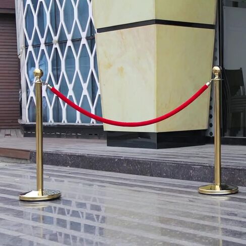 4 Pack 5 Feet Red Velvet Stanchion Rope, Crowd Control Rope Barrier with Gold Plated Hook, Stanchion Queue Barrier Rope for Movie Theaters, Grand Openings,Hotels Carpet in Saudi Arabia