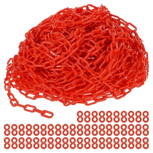 200ft Red Polymer Safety Barrier System with Inter Connectable Chain Segments in Saudi Arabia