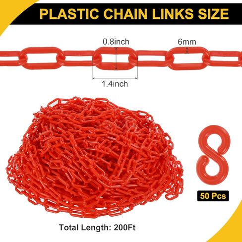 200ft Red Polymer Safety Barrier System with Inter Connectable Chain Segments in Saudi Arabia