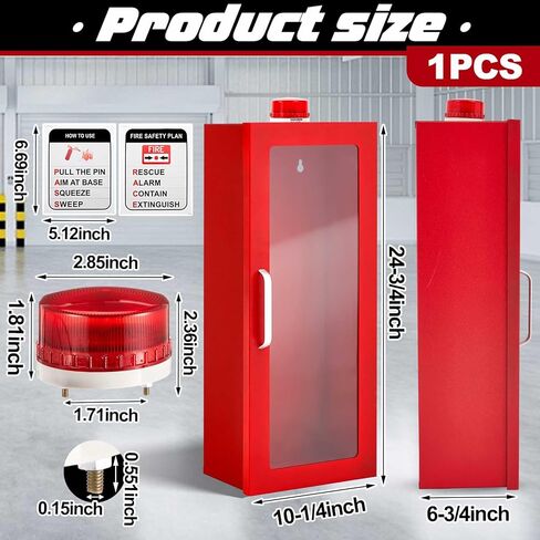Zonon 1 مجموعة 10 رطل طفاية حريق خزانة الجدار والسطح جبل مع إنذار، علامة تحذير السلامة ملصق الصلب حالة الجدار المعماري الصناعي ل 5 رطل 10 رطل طفايات الكيميائية الجافة في الأماكن المغلقة في الهواء الطلق in Kuwait