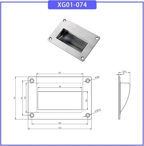 1pcs 304 Stainless Steel Embedded Concealed Handle for Industrial Equipment Hidden Handle Design(XG01-074) in Saudi Arabia