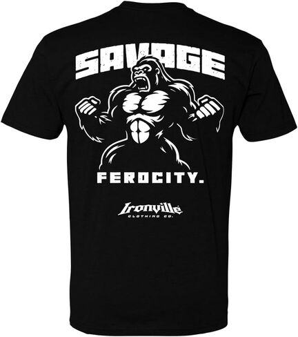 Ironville Savage Ferocity Gorilla Weightlifting Soft Blend T Shirt in Saudi Arabia