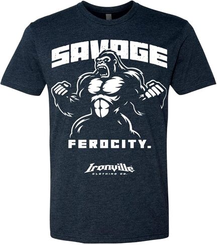 Ironville Savage Ferocity Gorilla Weightlifting Soft Blend T Shirt in Saudi Arabia