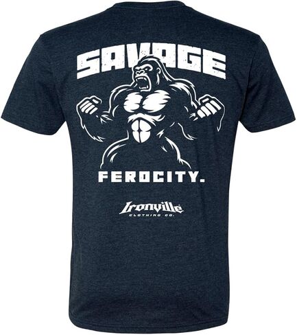 Ironville Savage Ferocity Gorilla Weightlifting Soft Blend T Shirt in Saudi Arabia