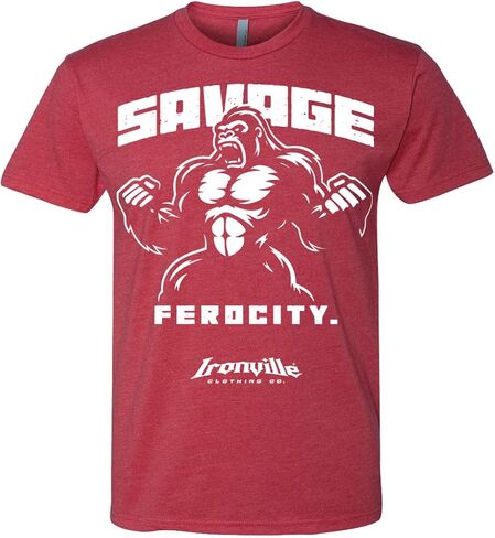 Ironville Savage Ferocity Gorilla Weightlifting Soft Blend T Shirt in Saudi Arabia