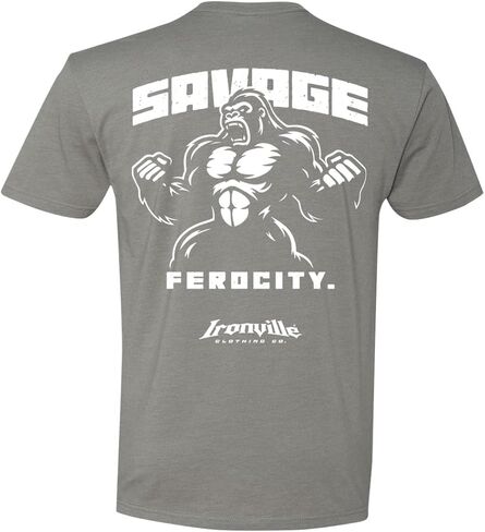Ironville Savage Ferocity Gorilla Weightlifting Soft Blend T Shirt in Saudi Arabia