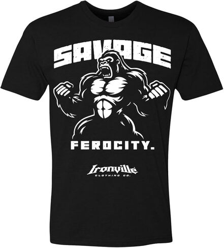 Ironville Savage Ferocity Gorilla Weightlifting Soft Blend T Shirt in Saudi Arabia