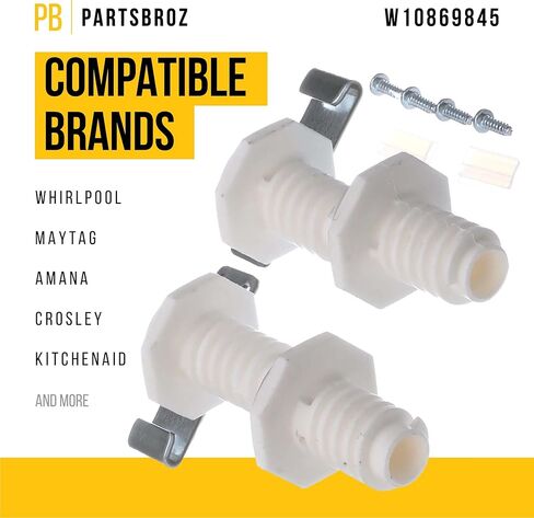 طقم تكديس ثنائي من PartsBroz W10869845 - متوافق مع Whirlpool وAmana وCrosley وMaytag غسالة ومجفف تحميل أمامي - يستبدل AP6047938، W10298318RP، PS12069913، W10298318 - مجموعة غسيل قابلة للتكديس in Saudi Arabia