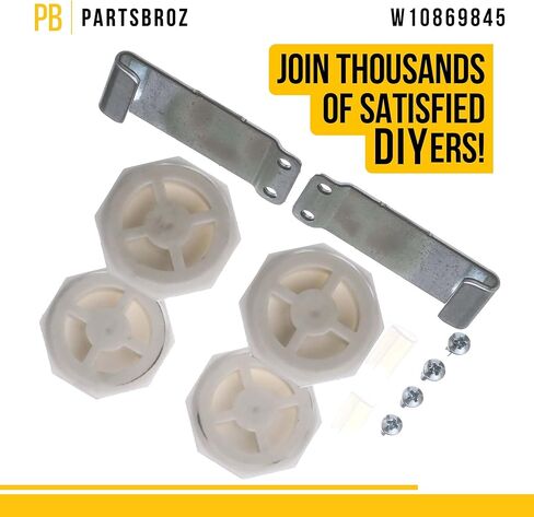طقم تكديس ثنائي من PartsBroz W10869845 - متوافق مع Whirlpool وAmana وCrosley وMaytag غسالة ومجفف تحميل أمامي - يستبدل AP6047938، W10298318RP، PS12069913، W10298318 - مجموعة غسيل قابلة للتكديس in Saudi Arabia