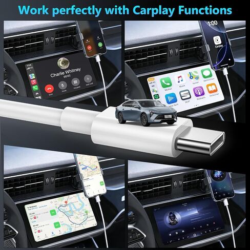 كابل USB A إلى USB C، كابل Carplay للسيارة لهاتف iPhone 17 16 15 سلك شاحن، 3 عبوات [3FT+6FT+10FT] كابل شحن USB إلى USB C لسلك Apple 17 16 15 Pro/Pro Max/Plus Type C، من أجل Pixel، Galaxy، Note in Kuwait