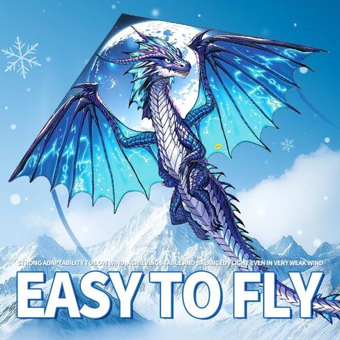 XIAOYAOJIN Dragon Kite for Kids & Adults, Easy Fly with String Reel - Perfect for Beach/Park Family Outdoor Activities, for Kites Enthusiasts in Saudi Arabia