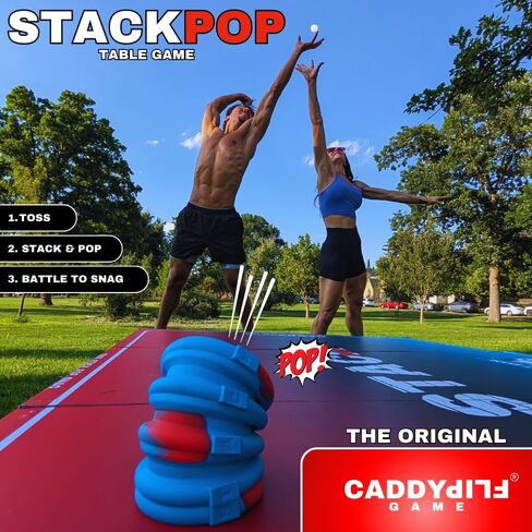 Stackpop, Blitz, Table Game, Outdoor Toss, Stack, Pop, and Catch, Outdoor Fun, Tailgating, Beach, Backyard, Football Blitz & Parties – Skilled, Active Game for Teens & Adults in Saudi Arabia