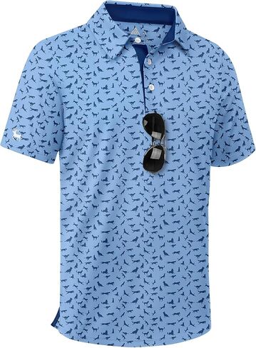 ZITY Boys Golf Polo Shirts Short Sleeve UPF 50+ Print Pattern Shirts for Youth Kids Funny School Uniform Collared T-Shirt in Saudi Arabia