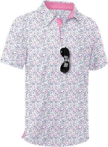 ZITY Boys Golf Polo Shirts Short Sleeve UPF 50+ Print Pattern Shirts for Youth Kids Funny School Uniform Collared T-Shirt in Saudi Arabia