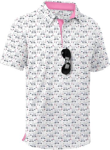 ZITY Boys Golf Polo Shirts Short Sleeve UPF 50+ Print Pattern Shirts for Youth Kids Funny School Uniform Collared T-Shirt in Saudi Arabia