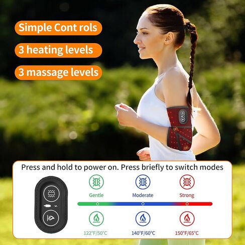 Cordless Heating Pad for Arm with Red Light, Elbow Heating Massager Pad Wrap, Heated Arm Sleeve with 3 Heat & Timing Settings in Saudi Arabia