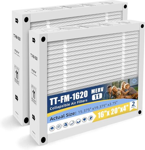 فلتر هواء بديل 16x20x4 متوافق مع TopTech TT-FM-1620QB، من أجل TechPure TT-MAC-1722 قابل للطي (عبوة واحدة) in Kuwait