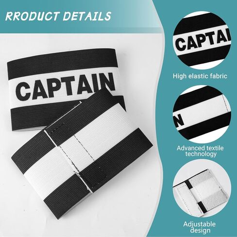 Yuanchu 4 Pack Soccer Captain Armband, Classic Sports Arm Band Unisex Captains Bands Elastic Adjustable in Saudi Arabia