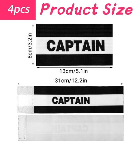 Yuanchu 4 Pack Soccer Captain Armband, Classic Sports Arm Band Unisex Captains Bands Elastic Adjustable in Saudi Arabia