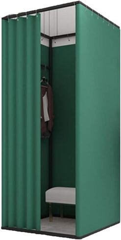 Movable Square Dressing Room with Blackout Curtains and hooksSuitable for Fitting Rooms,officesandshopping malls Dressing Room(Dark Green,85X85X200CM) in Saudi Arabia