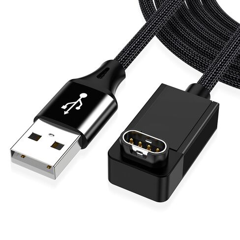 AGVEE 2 Pack 3.3ft Charger for Garmin Watch, L-Shape Zero Gap Charging Cable for Fenix, Forerunner, Vivoactive, Instinct, Venu, Tactix, Approach, D2, Quatix Series, Right Angle Braided, Dark Gray in Saudi Arabia