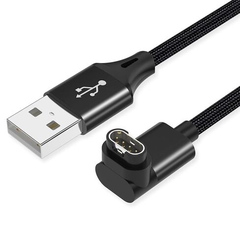 AGVEE 2 Pack 3.3ft Charger for Garmin Watch, L-Shape Zero Gap Charging Cable for Fenix, Forerunner, Vivoactive, Instinct, Venu, Tactix, Approach, D2, Quatix Series, Right Angle Braided, Dark Gray in Saudi Arabia