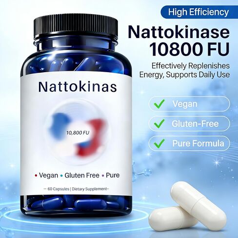 Ultimate Nattokinase 10800 FU Capsules, Nattokinase Supplement for Heart Health & Daily Wellness Support, Vegan, Gluten Free, 60 Capsules in Saudi Arabia