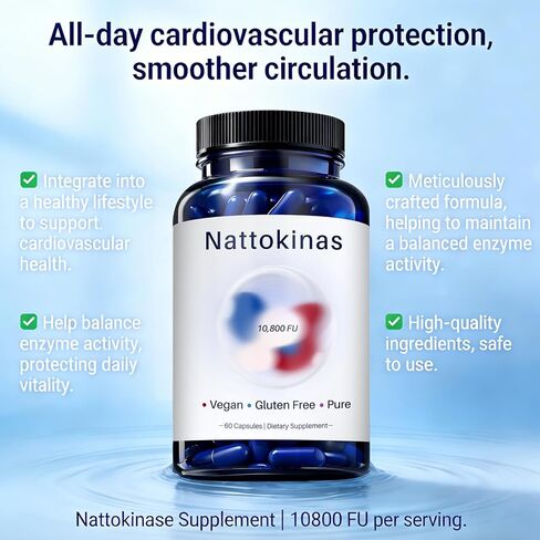Ultimate Nattokinase 10800 FU Capsules, Nattokinase Supplement for Heart Health & Daily Wellness Support, Vegan, Gluten Free, 60 Capsules in Saudi Arabia