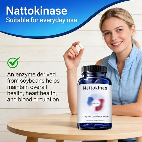 Ultimate Nattokinase 10800 FU Capsules, Nattokinase Supplement for Heart Health & Daily Wellness Support, Vegan, Gluten Free, 60 Capsules in Saudi Arabia