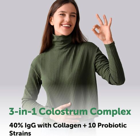 Micro Ingredients Bovine Colostrum 1,000 mg Per Serving, 240 Capsules | 40% IgG with Collagen & Probiotics | Colostrum Supplement with 10 Probiotic Strains | Non-GMO, Gluten Free in Saudi Arabia
