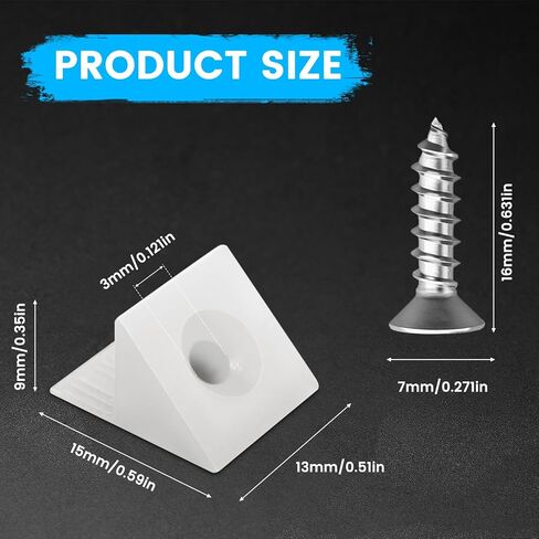 50 Pcs Drawer Angle with Screws Code Bracket Fastener, Plastic Furniture Bottom Sagging Repair Fixing Mending Wedges in Saudi Arabia