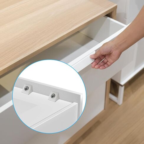 50 Pcs Drawer Angle with Screws Code Bracket Fastener, Plastic Furniture Bottom Sagging Repair Fixing Mending Wedges in Saudi Arabia