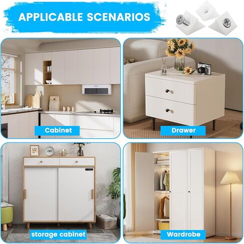 50 Pcs Drawer Angle with Screws Code Bracket Fastener, Plastic Furniture Bottom Sagging Repair Fixing Mending Wedges in Saudi Arabia